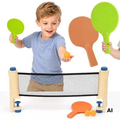 Woopie 6-Piece Table Tennis Set - Adjustable Net 163 cm