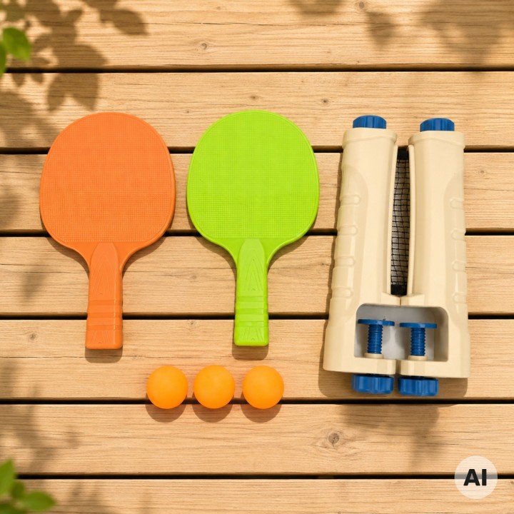 Woopie 6-Piece Table Tennis Set - Adjustable Net 163 cm