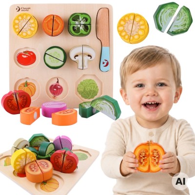 Wooden Vegetable Chopping Set CLASSIC WORLD - Educational Toy