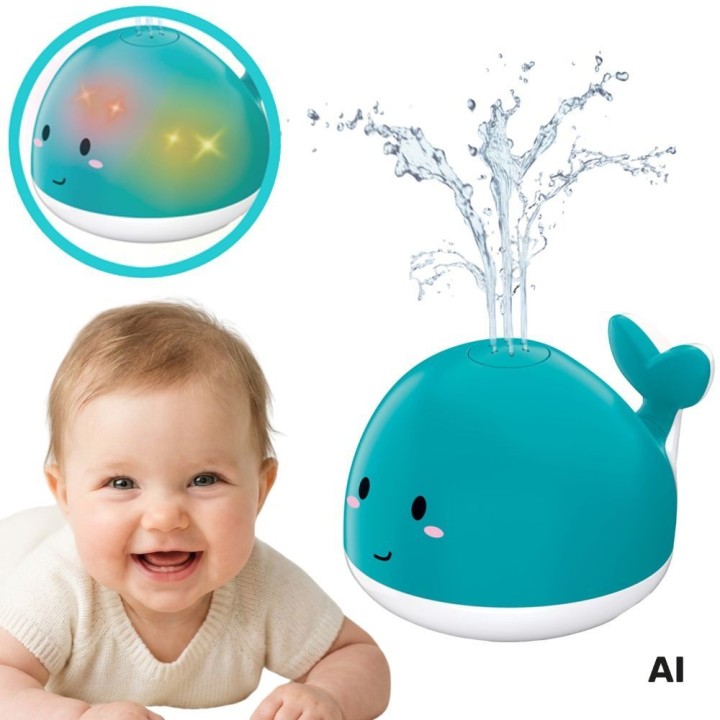 WOOPIE Whale Fountain Bath Toy - Blue