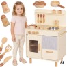 TOOKY TOY Drewniana Beżowa Kuchnia z Akcesoriami