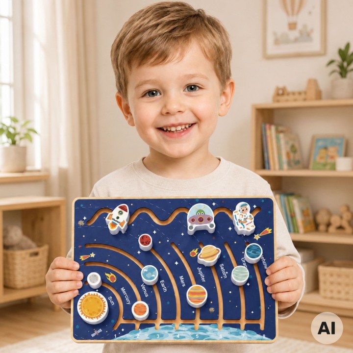 Panel Sterowania Samochodem Tooky Toy - Drewniana Kierownica