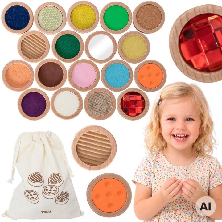 VIGA Sensory Touch Memory Blocks 36 pcs.