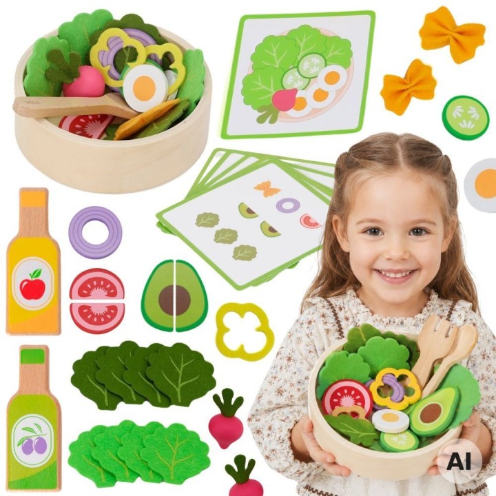 VIGA Salad Wooden Culinary Set 35 pcs 18m+