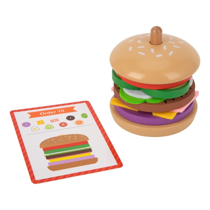 WOOPIE GREEN Wooden Burger for Children 15 pcs FSC