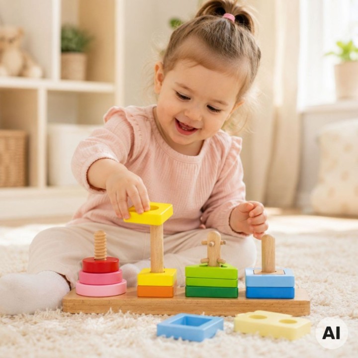 VIGA Wooden Geometric Sorter Maze - Educational Toy