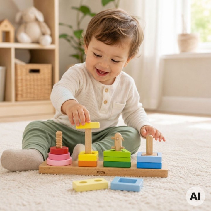 VIGA Wooden Geometric Sorter Maze - Educational Toy