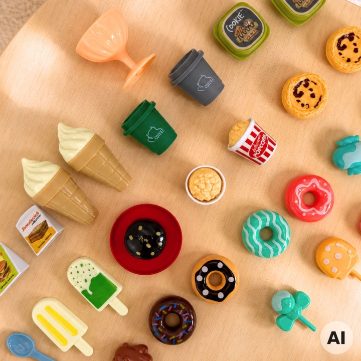 Sweets Set for Children Desserts Ice Cream Cafe Shop WOOPIE 30pcs