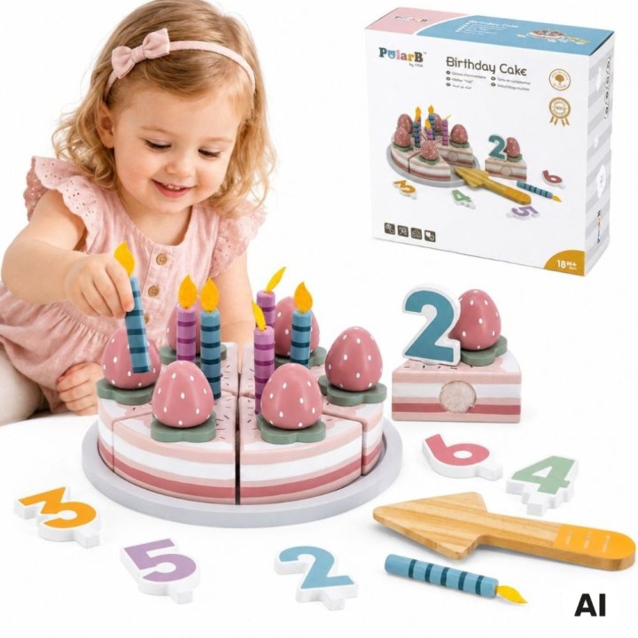 Wooden Cake Birthday Cake VIGA PolarB – Educational Toy