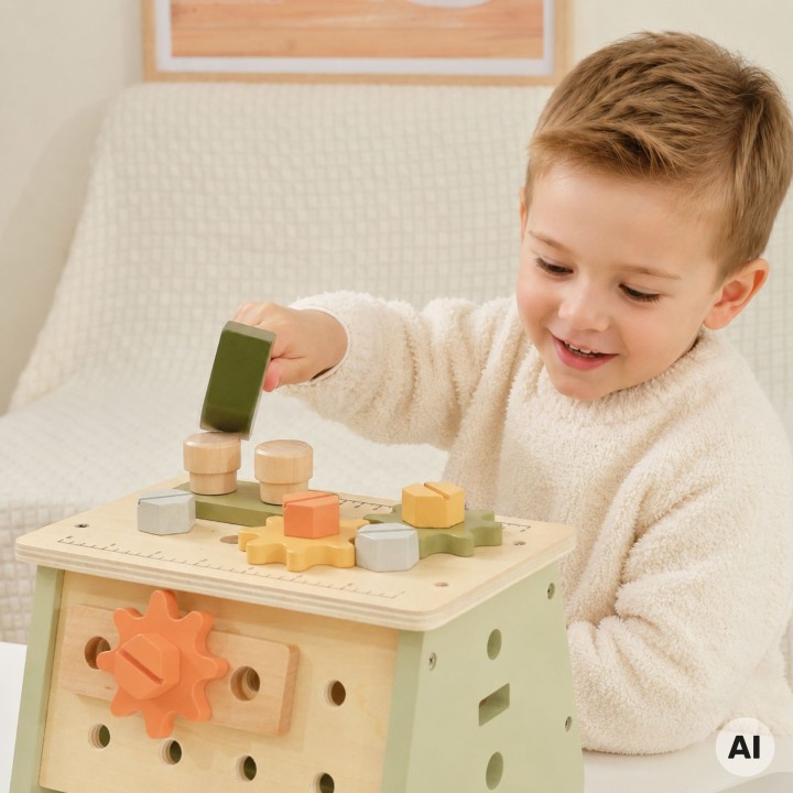 VIGA PolarB Mini Workshop 2 in 1 - Wooden Tool Box