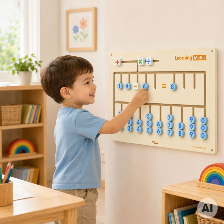 VIGA Tablica Sensoryczna Montessori do nauki liczenia FSC