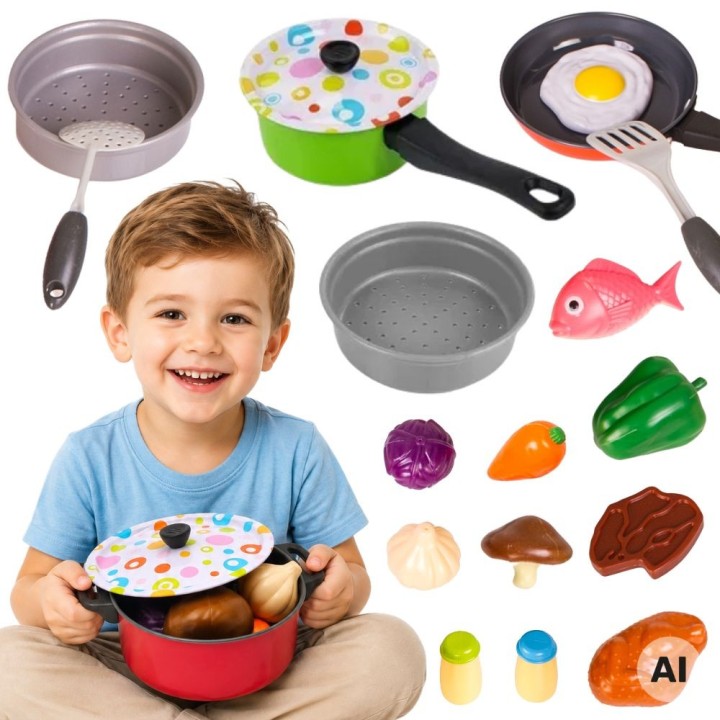Woopie Kitchen Set, Pot, Frying Pan, 22 Pieces - Toy for Children