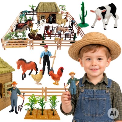 Large Farm with Animals 63 pcs. Figures and Farm 3+