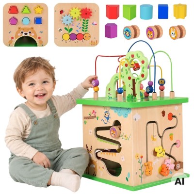 TOOKY TOY Educational Cube Sorter Maze Animal Intertwining