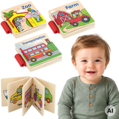 VIGA My First Wooden Book - Perfect for a Gift!
