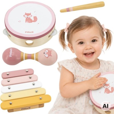 VIGA PolarB Pink Musical Instrument Set - Music for Children