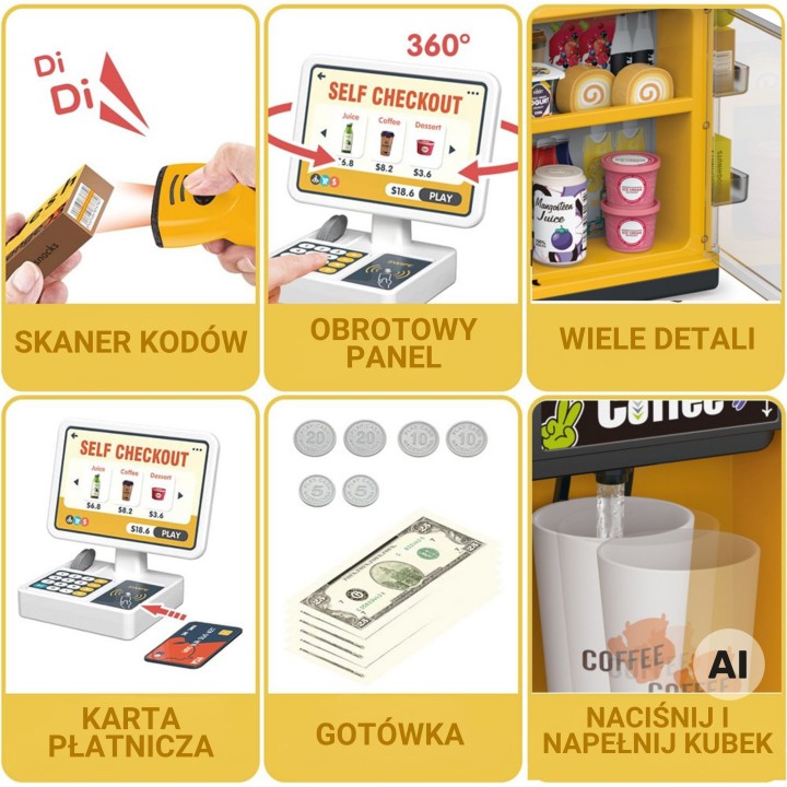 Mini Supermarket Kasa Skaner Sklep Woopie