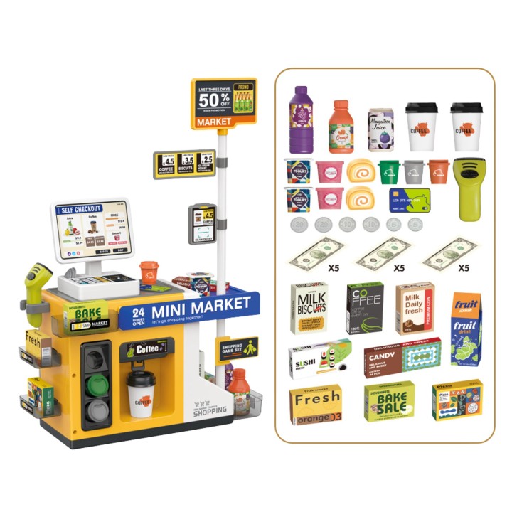 Mini Supermarket Cash Register Scanner Woopie Shop
