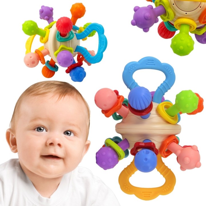 WOOPIE BABY 2-in-1 Rattle Teether for Babies - Sensory Toy