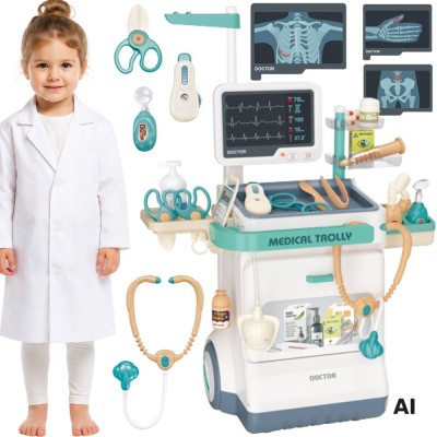 Educational Doctor's Trolley Little Doctor EKG Sound Light 26pcs