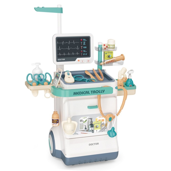 Educational Doctor's Trolley Little Doctor EKG Sound Light 26pcs