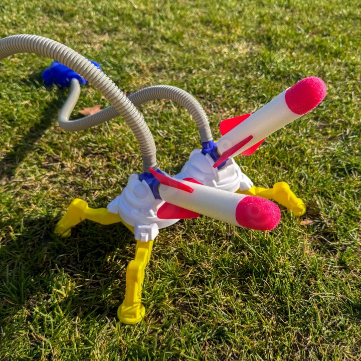 Woopie Double Foam Rocket Launcher 6 pcs Kids Toy