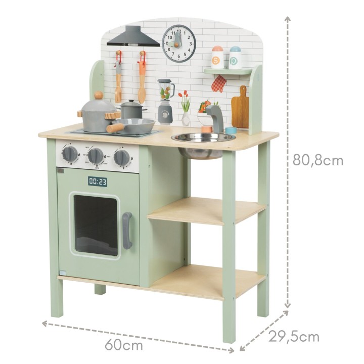 TOOKY TOY wooden kitchen for children - cooking toy