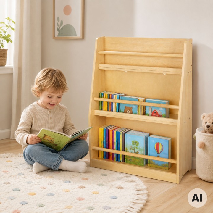 Drewniany Regał Na Książki 3 Poziomy Tooky Toy - Meble Dziecięce