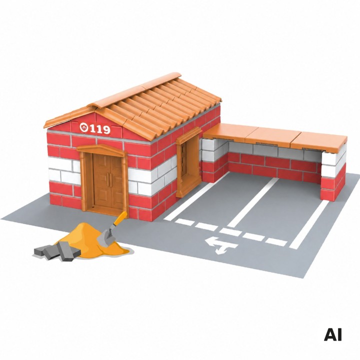 Fire Station Construction Set 178 pieces WOOPIE Bricks