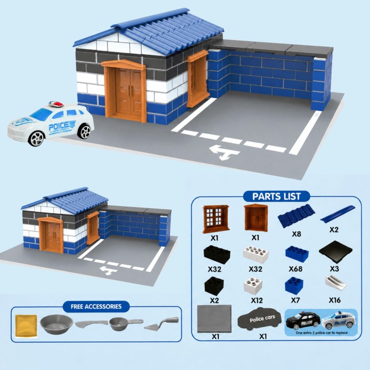 WOOPIE Police Station Brick Construction Set 186 pcs.
