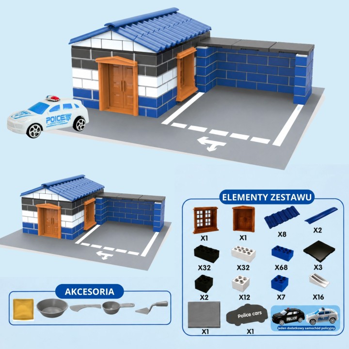 WOOPIE Police Station Brick Construction Set 186 pcs.