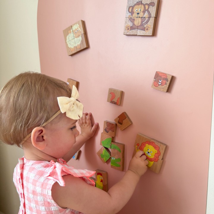 Drewniane Puzzle Magnetyczne Zwierzęta VIGA - Certyfikat FSC