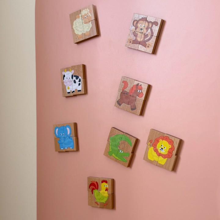 Drewniane Puzzle Magnetyczne Zwierzęta VIGA - Certyfikat FSC