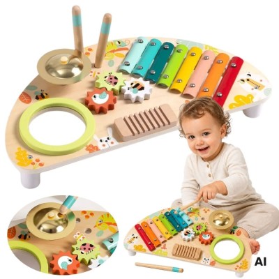 Tooky Toy Multifunctional Music Center - Wooden Toy