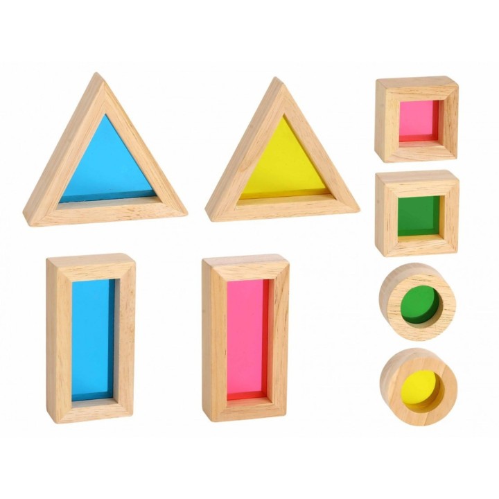 Tooky Toy Wooden Mirror Blocks - Colorful Education and Sensory Development