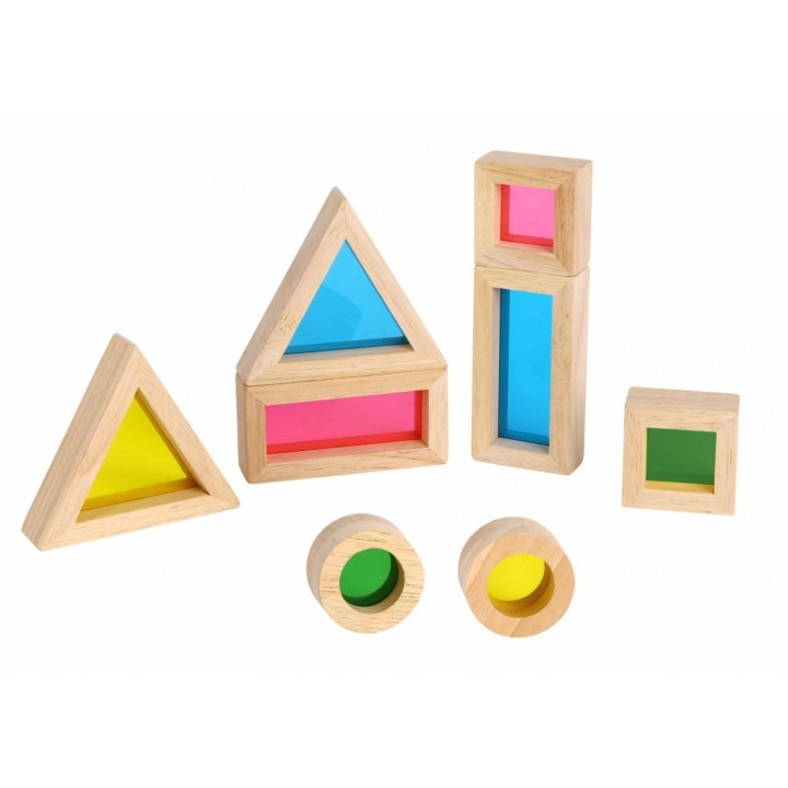 Tooky Toy Wooden Mirror Blocks - Colorful Education and Sensory Development