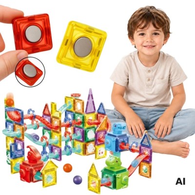 WOOPIE 3D Magnetic Blocks – Ball Track 170 pcs. Education