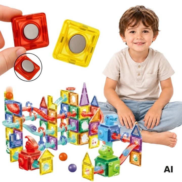 WOOPIE 3D Magnetic Blocks – Ball Track 170 pcs. Education