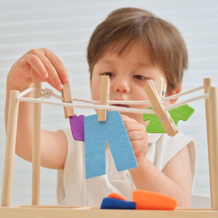 Wooden Laundry Set Dryer Montessori Clothes VIGA