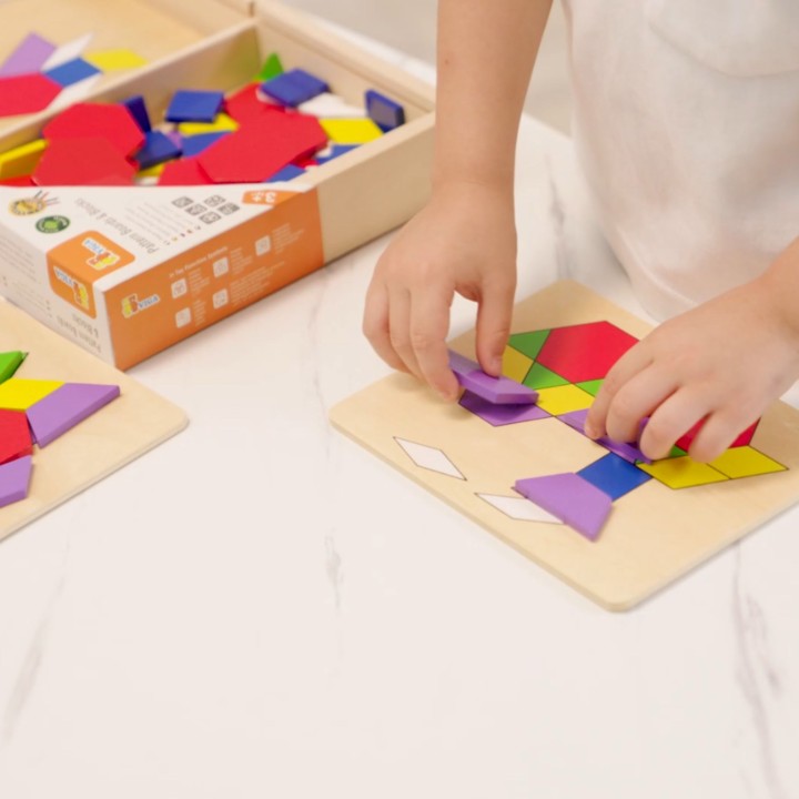VIGA Geometric Mosaic Blocks Montessori Puzzle 148 pcs.