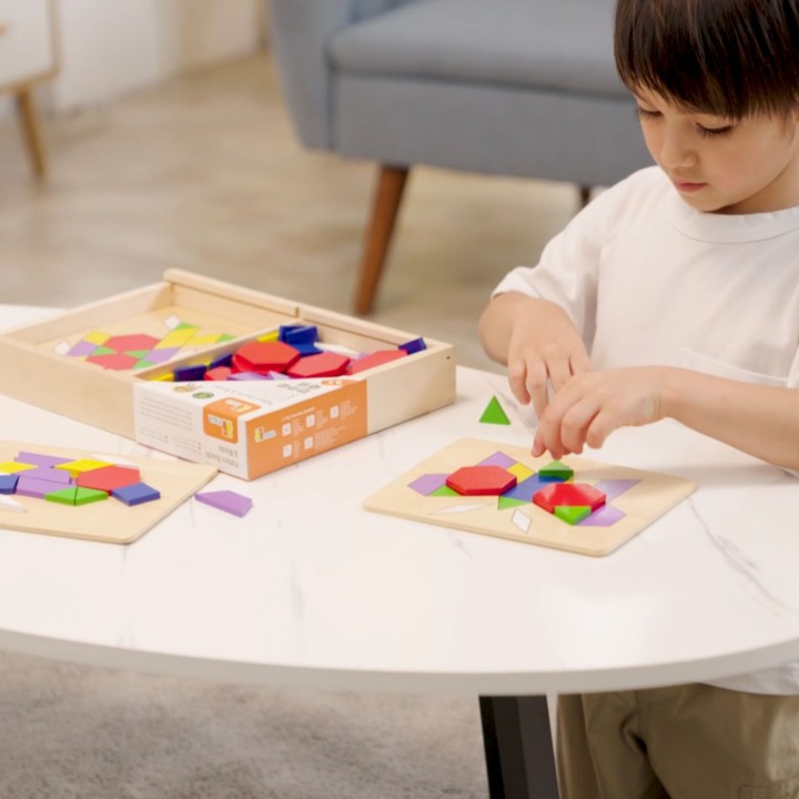 VIGA Mozaika Geometryczna Klocki Układanka Montessori 148 el.