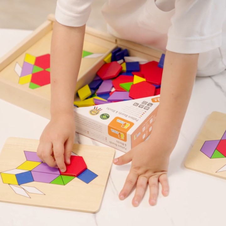 VIGA Mozaika Geometryczna Klocki Układanka Montessori 148 el.