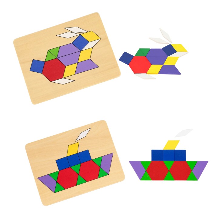 VIGA Mozaika Geometryczna Klocki Układanka Montessori 148 el.