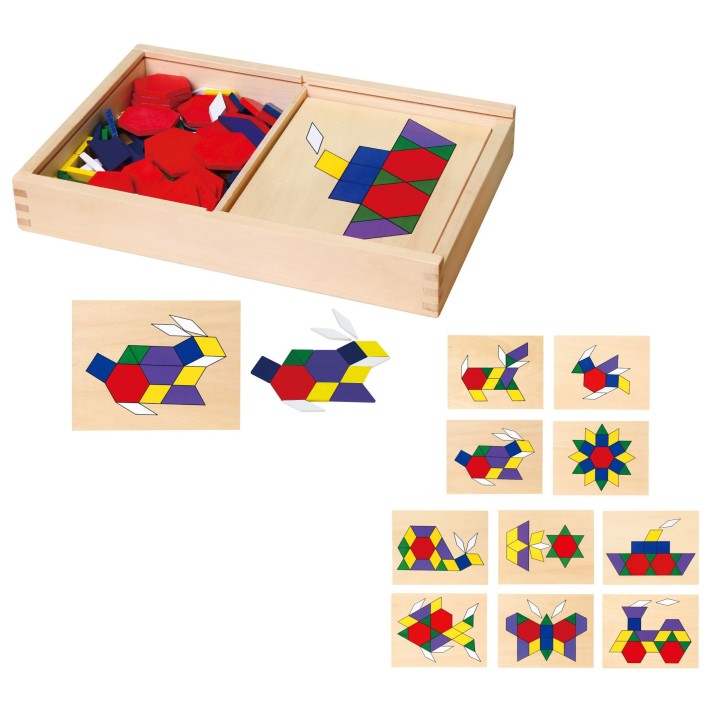 VIGA Mozaika Geometryczna Klocki Układanka Montessori 148 el.