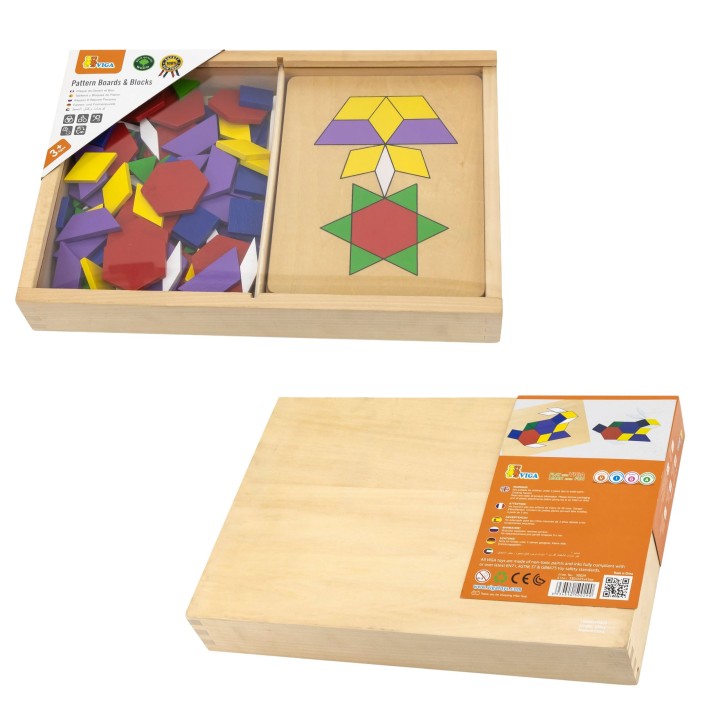 VIGA Mozaika Geometryczna Klocki Układanka Montessori 148 el.