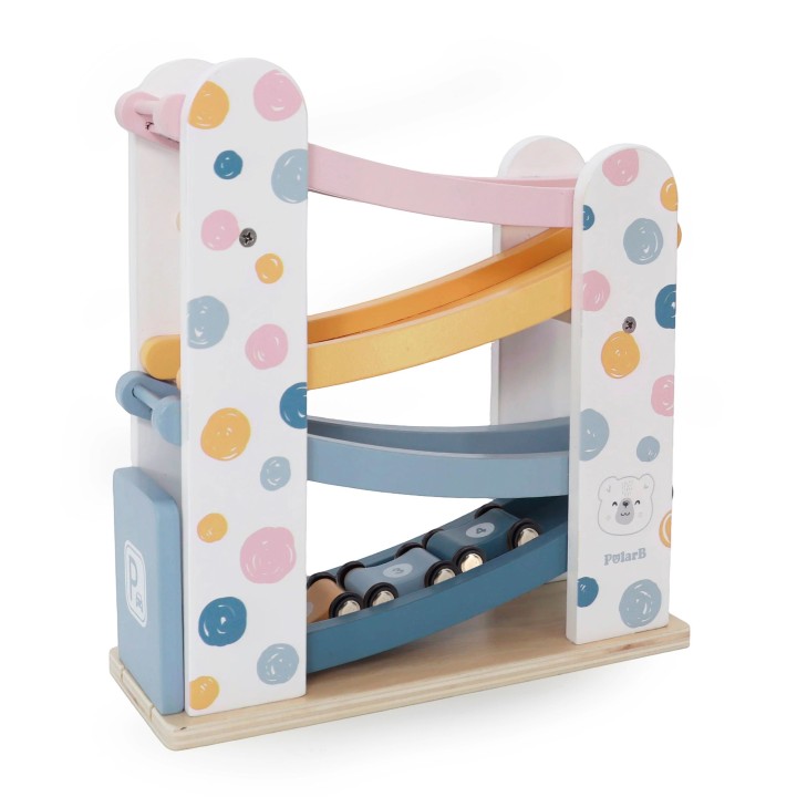 Wooden Car Track Parking 4 Cars VIGA PolarB 18m+