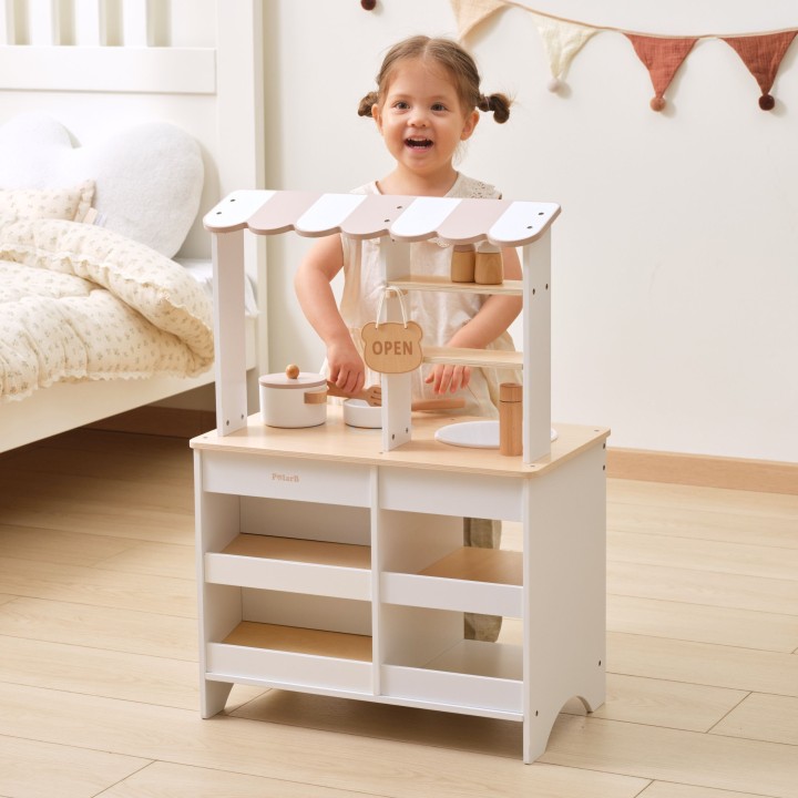 Wooden Kitchen and Shop 2 in 1 White VIGA PolarB