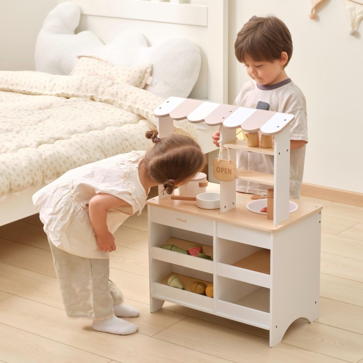 Wooden Kitchen and Shop 2 in 1 White VIGA PolarB