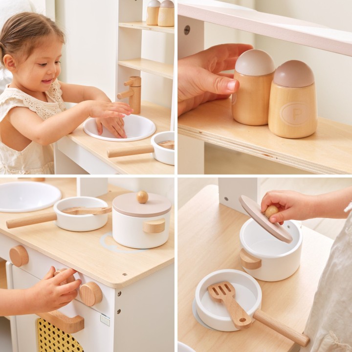 Wooden Kitchen and Shop 2 in 1 White VIGA PolarB