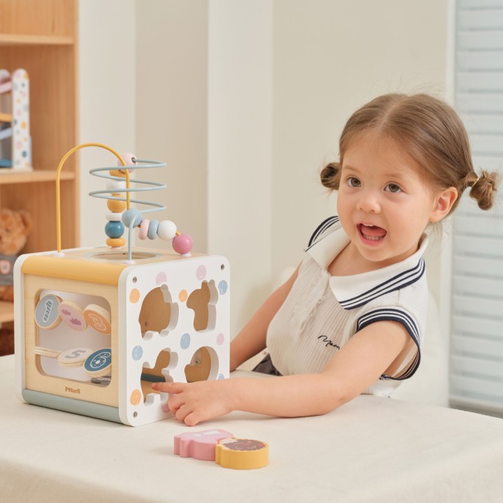 Wooden Activity Cube 7in1 VIGA PolarB 12m+